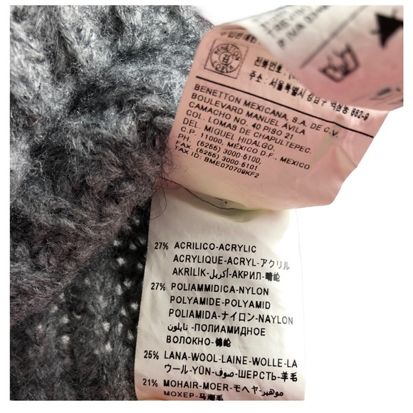 🆕 Sisley Cropped Mohair Wool Blend Cardigan Juniors Size 3XL - Picture 11 of 12